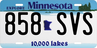 MN license plate 858SVS