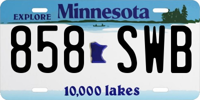 MN license plate 858SWB