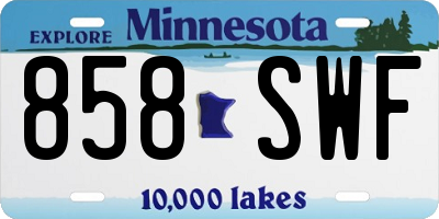 MN license plate 858SWF