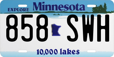 MN license plate 858SWH