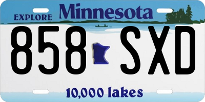 MN license plate 858SXD