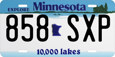 MN license plate 858SXP