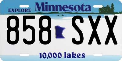MN license plate 858SXX