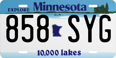 MN license plate 858SYG