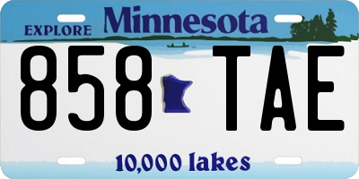 MN license plate 858TAE