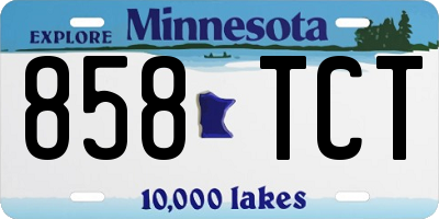 MN license plate 858TCT