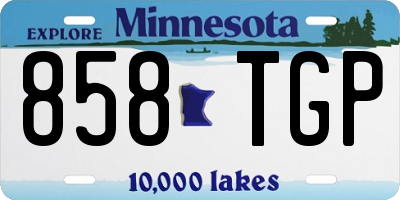 MN license plate 858TGP