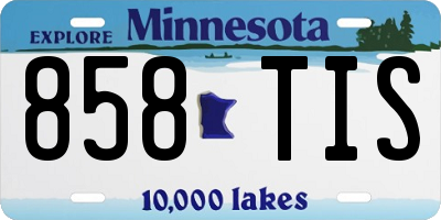 MN license plate 858TIS