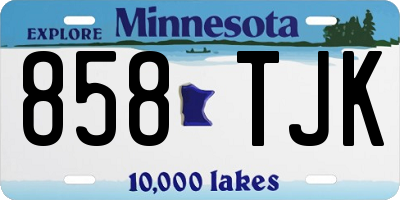 MN license plate 858TJK