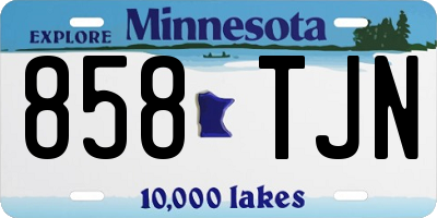MN license plate 858TJN