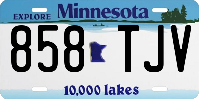 MN license plate 858TJV
