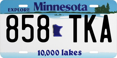 MN license plate 858TKA