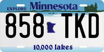 MN license plate 858TKD