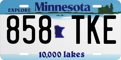 MN license plate 858TKE