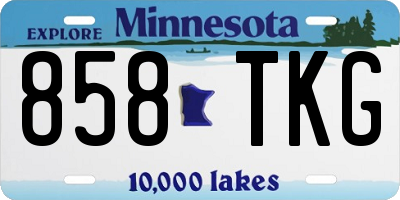 MN license plate 858TKG
