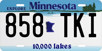 MN license plate 858TKI