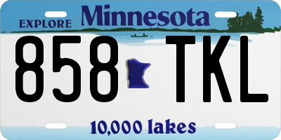 MN license plate 858TKL