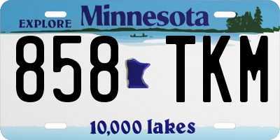 MN license plate 858TKM