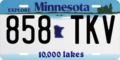 MN license plate 858TKV