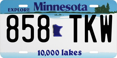 MN license plate 858TKW
