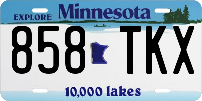 MN license plate 858TKX