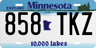 MN license plate 858TKZ
