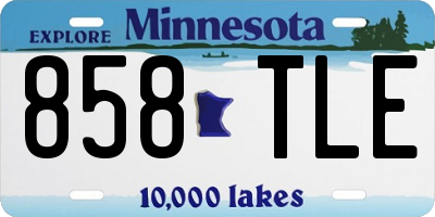 MN license plate 858TLE