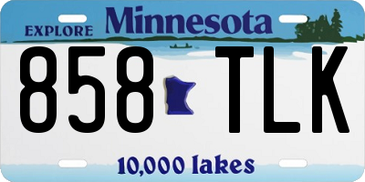 MN license plate 858TLK
