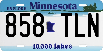 MN license plate 858TLN