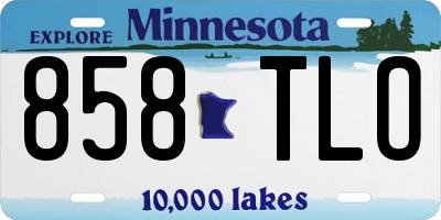 MN license plate 858TLO