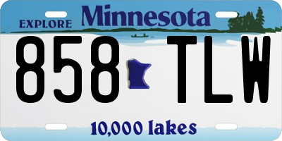 MN license plate 858TLW