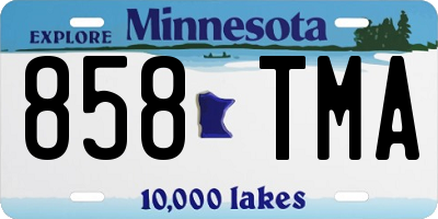 MN license plate 858TMA