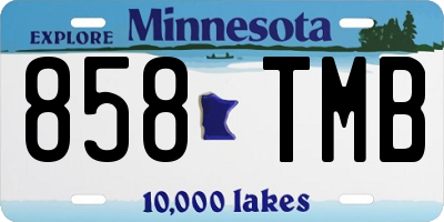 MN license plate 858TMB