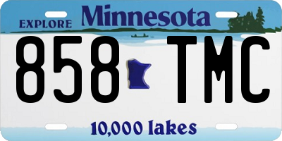MN license plate 858TMC