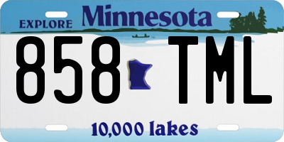 MN license plate 858TML