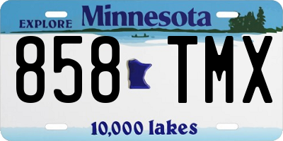MN license plate 858TMX