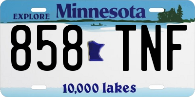MN license plate 858TNF
