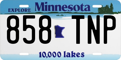 MN license plate 858TNP