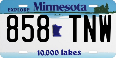 MN license plate 858TNW