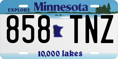 MN license plate 858TNZ
