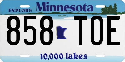MN license plate 858TOE