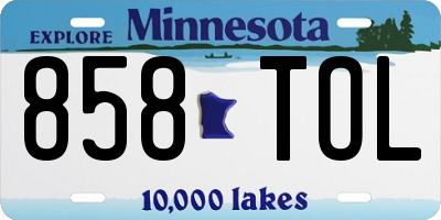 MN license plate 858TOL