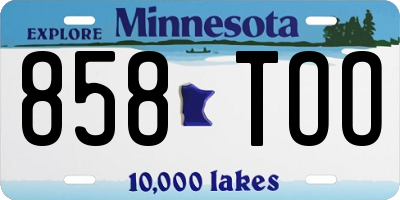 MN license plate 858TOO
