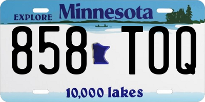 MN license plate 858TOQ