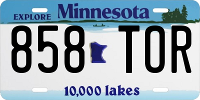 MN license plate 858TOR