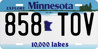 MN license plate 858TOV