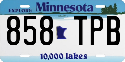 MN license plate 858TPB