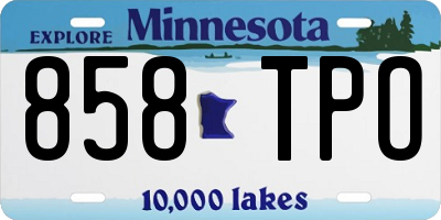 MN license plate 858TPO