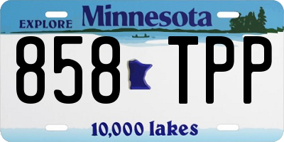 MN license plate 858TPP