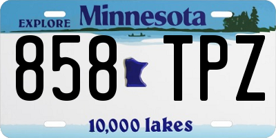 MN license plate 858TPZ